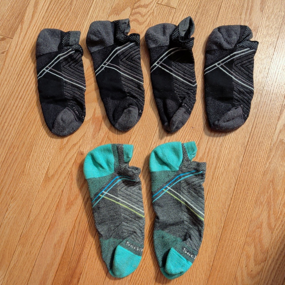 Sockwell Firm Compression Socks 3 Pairs Womens Medium Large No Show Black Teal